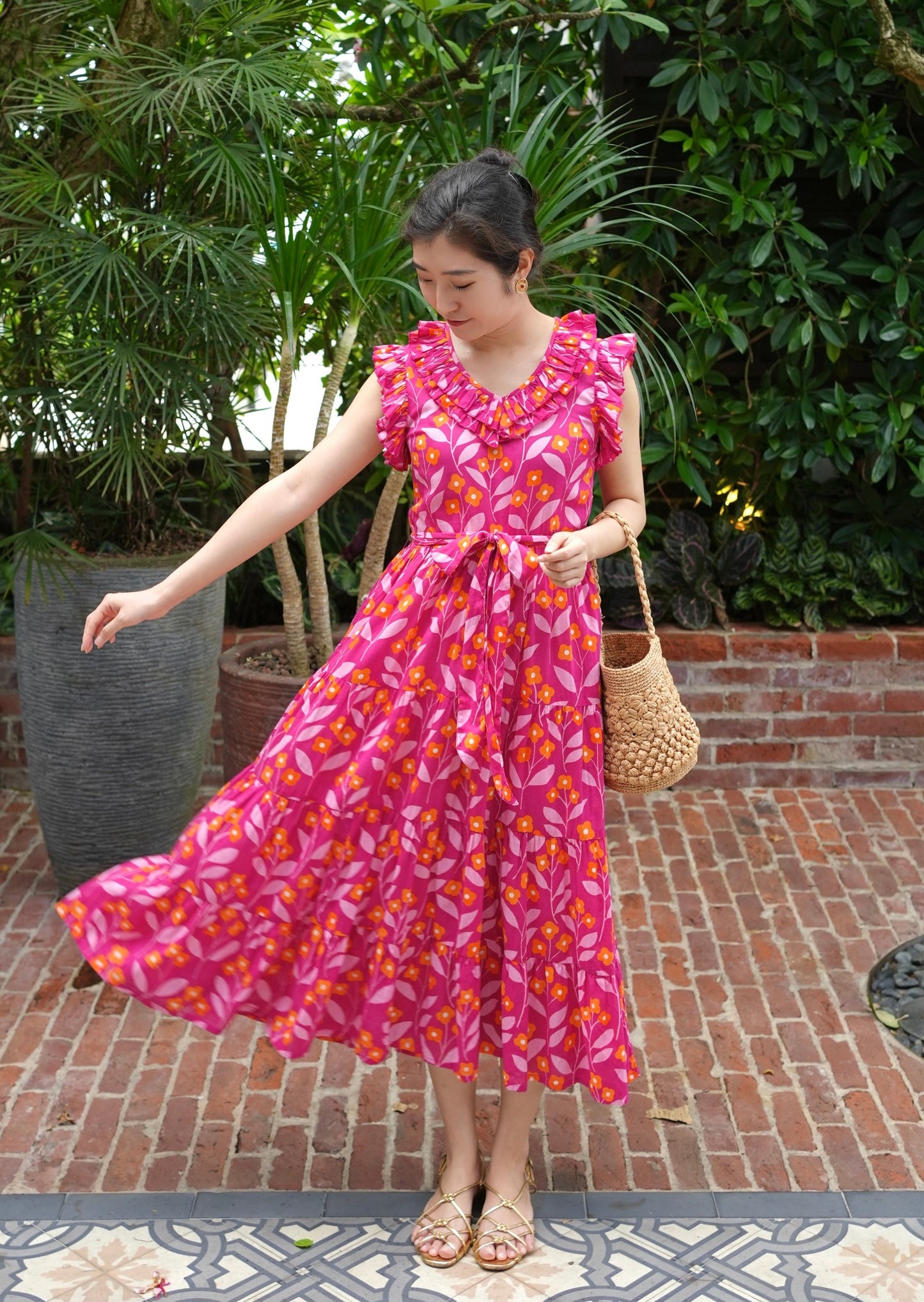 Phoebe Dress - Garden Fuschia