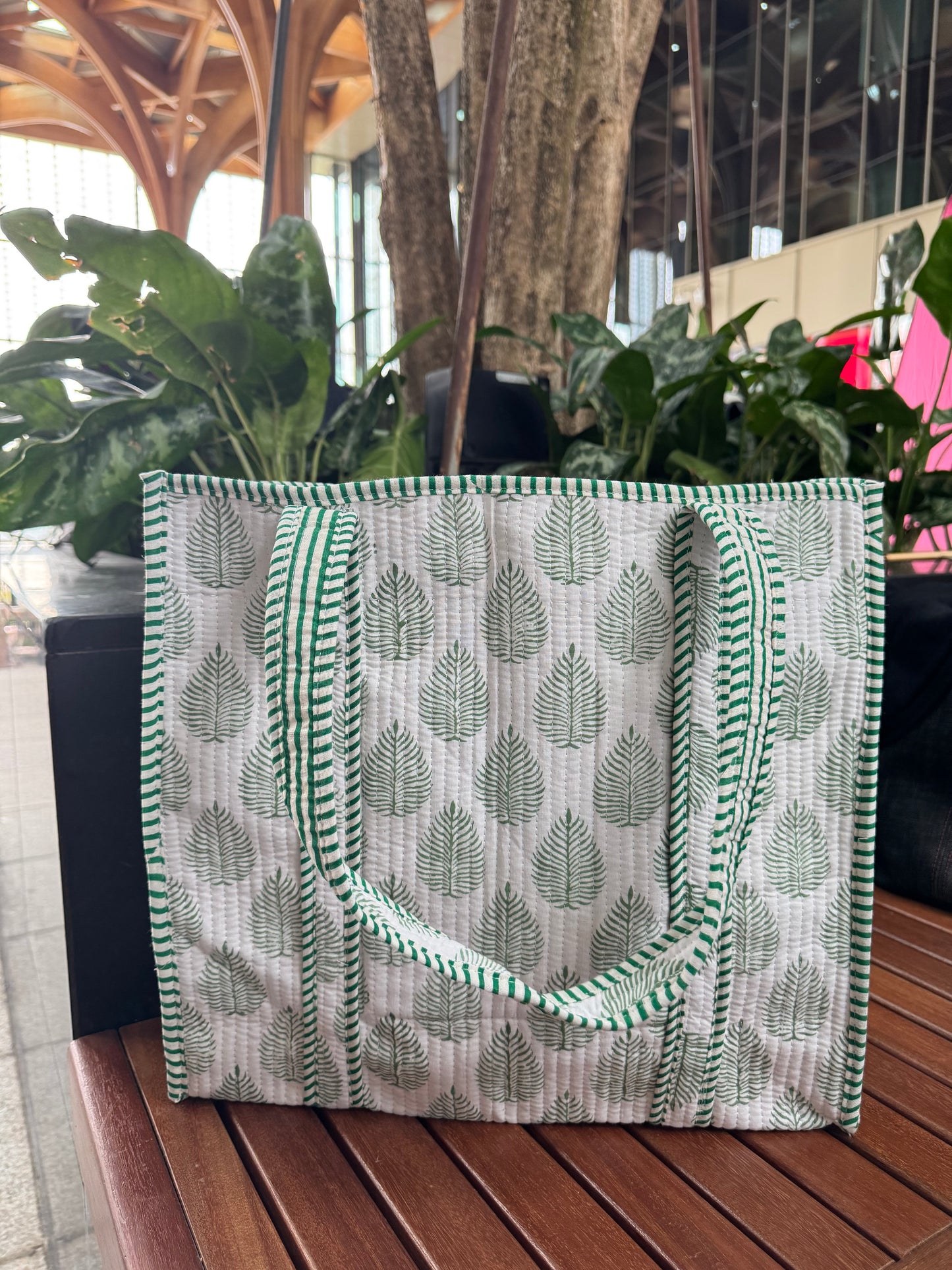 MID SIZE HANDBLOCK COTTON BAG
