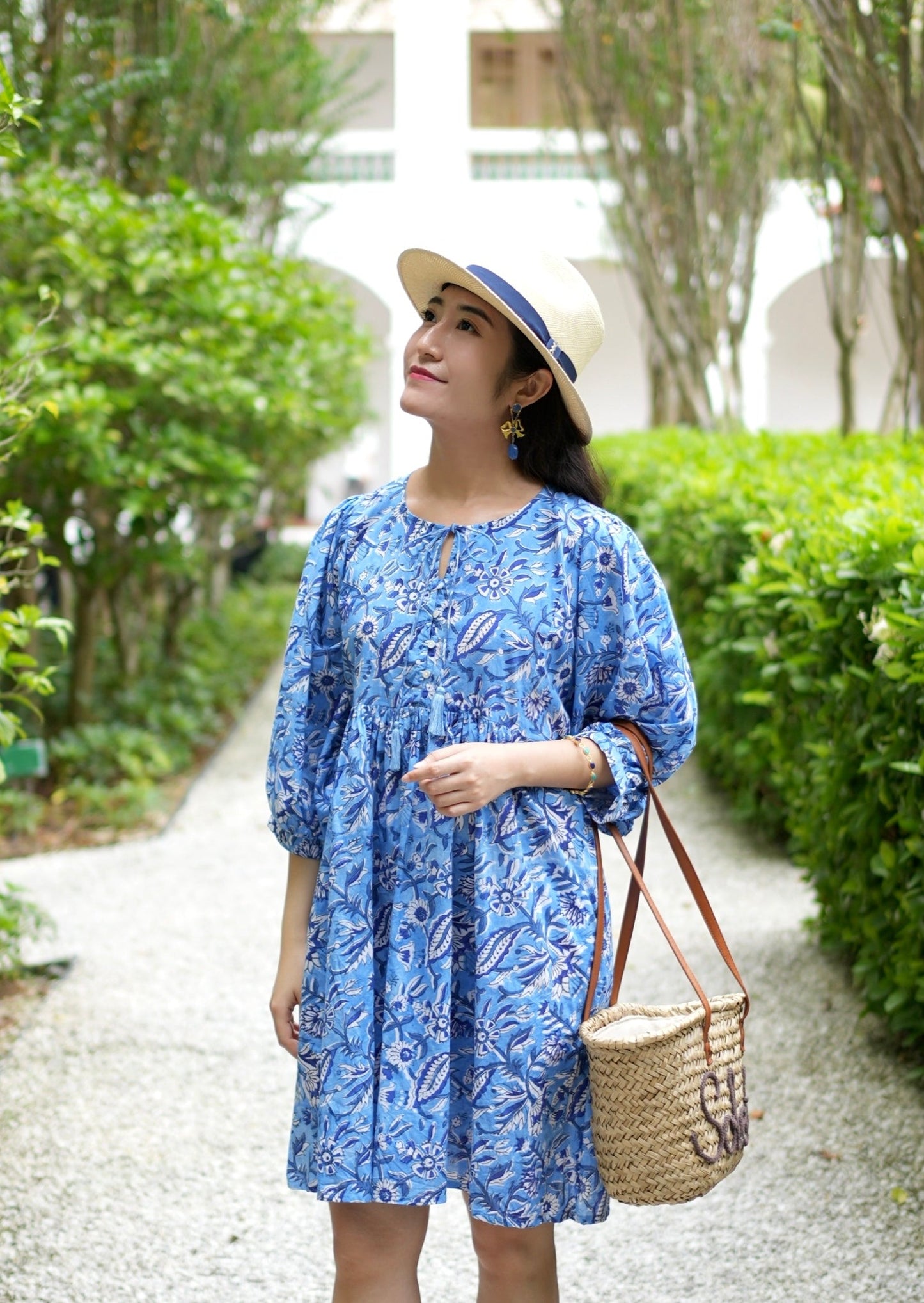Loulou Dress - Blue Bouquet