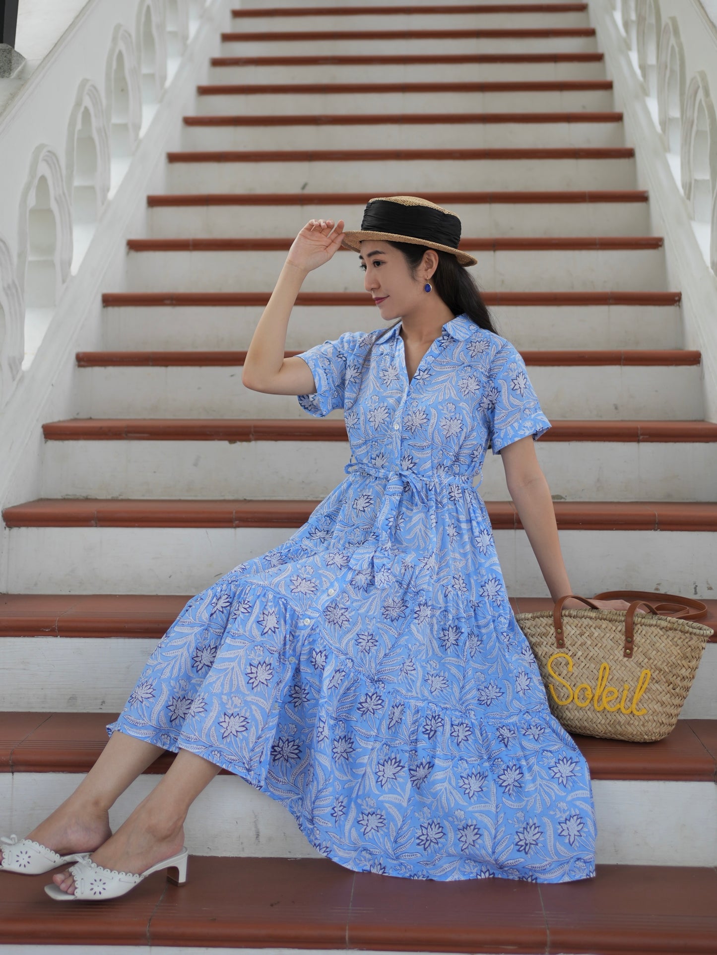 Whitney Shirt Dress - Fresh Blue