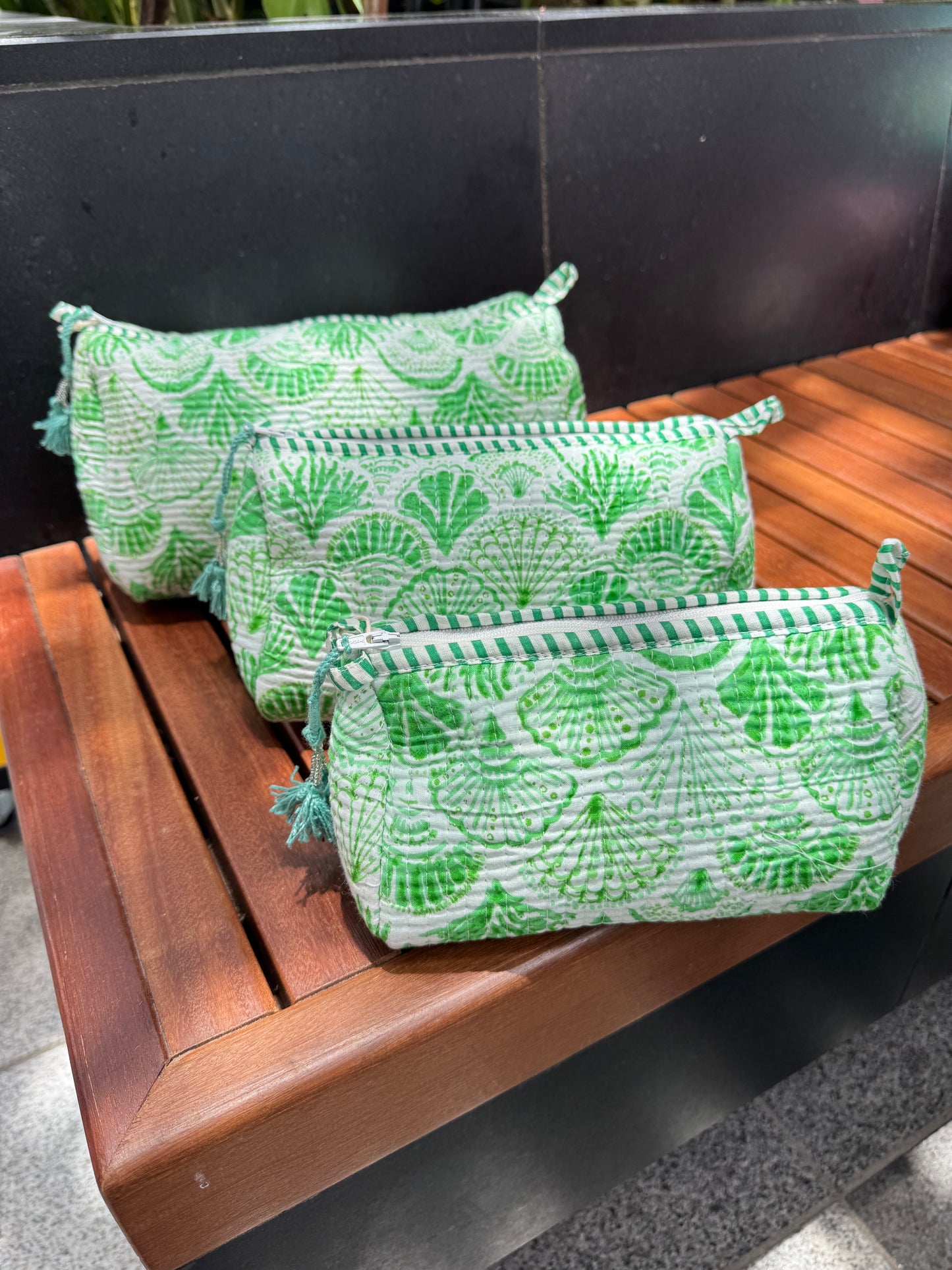HANDBLOCK COTTON POUCH - S. M. L