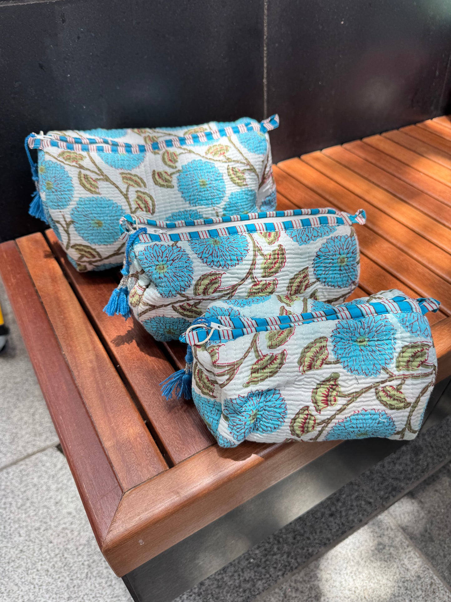 HANDBLOCK COTTON POUCH - S. M. L