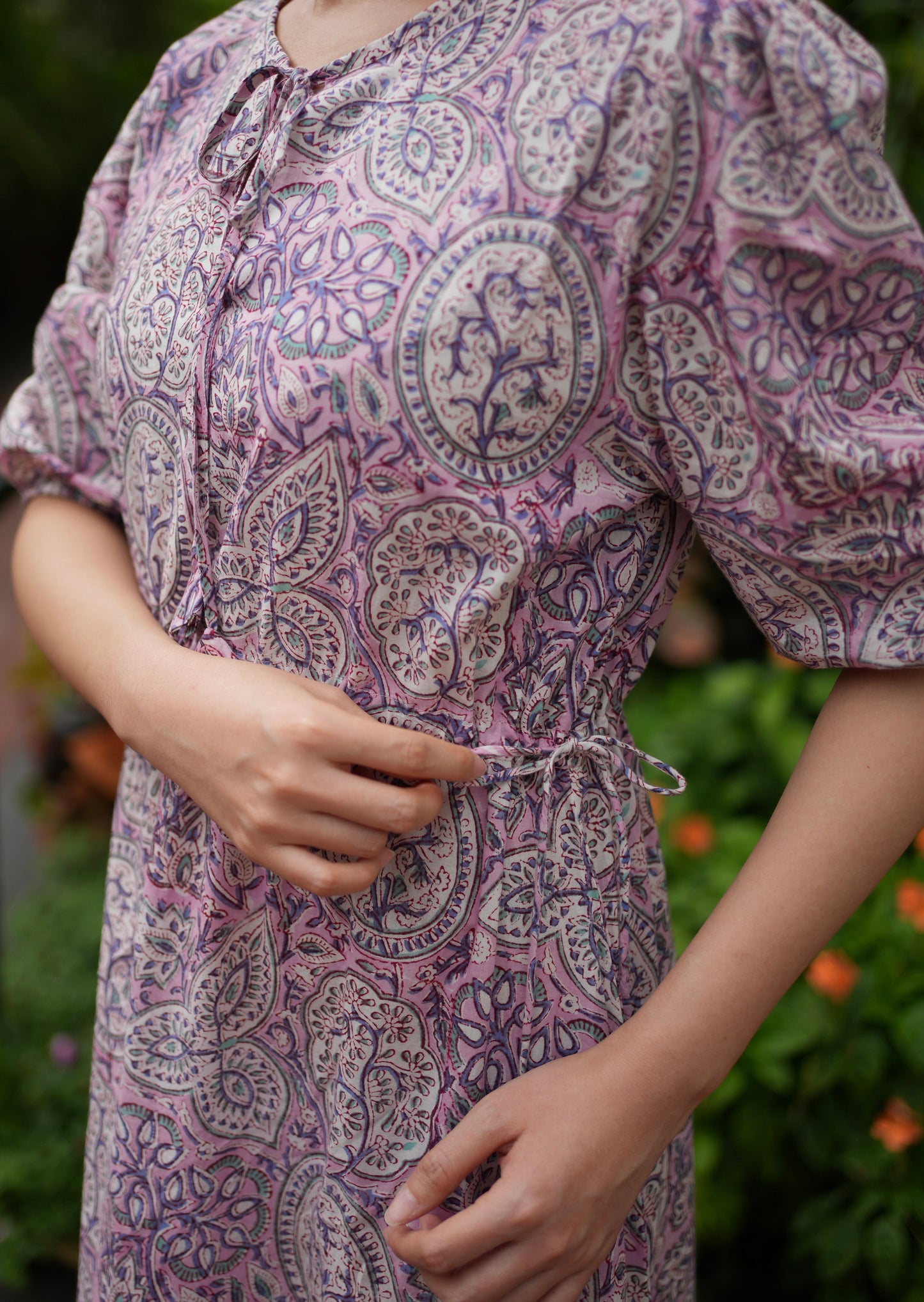 Lois Draw-string Maxi Dress - Pink Whisper