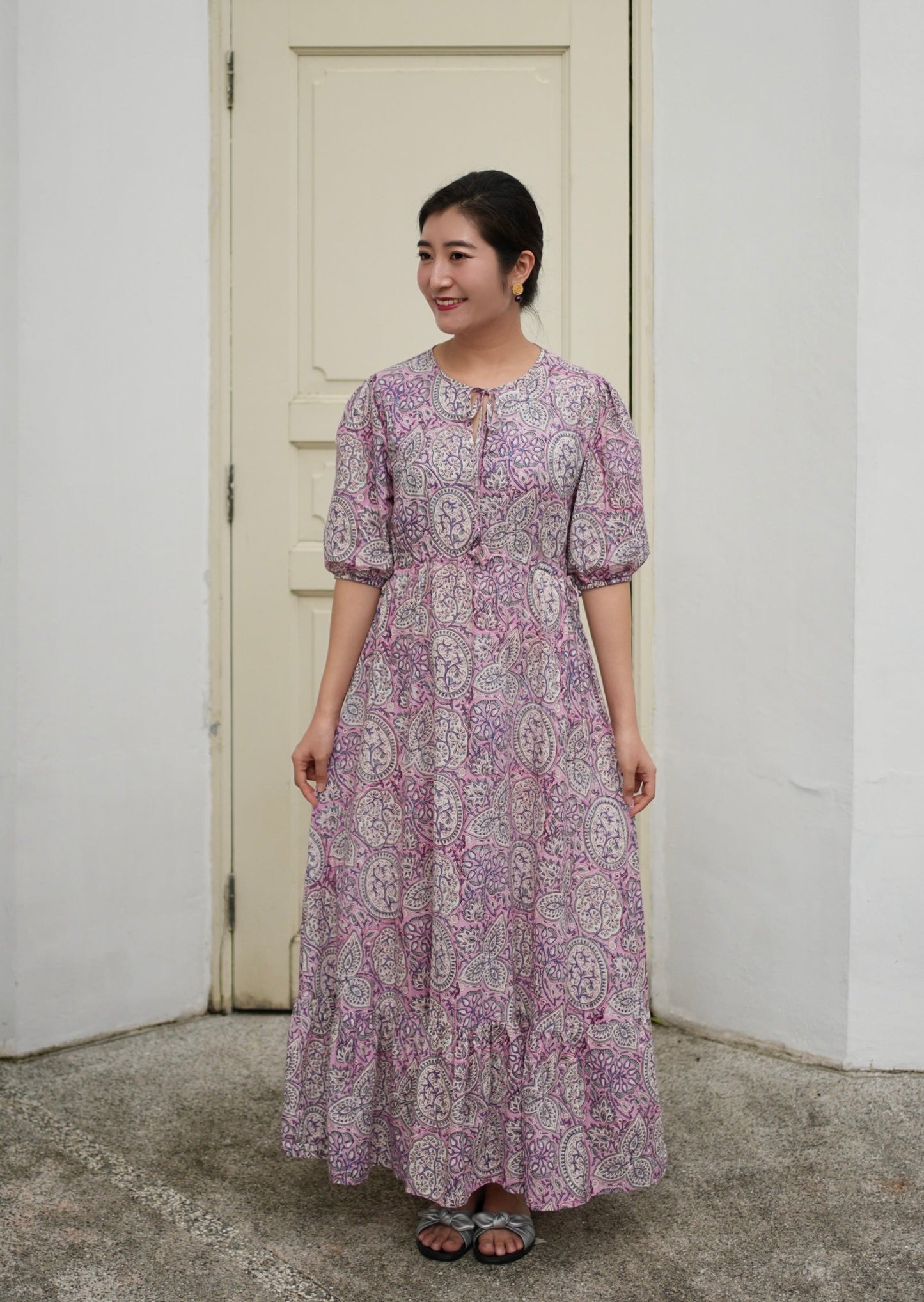 Lois Draw-string Maxi Dress - Pink Whisper