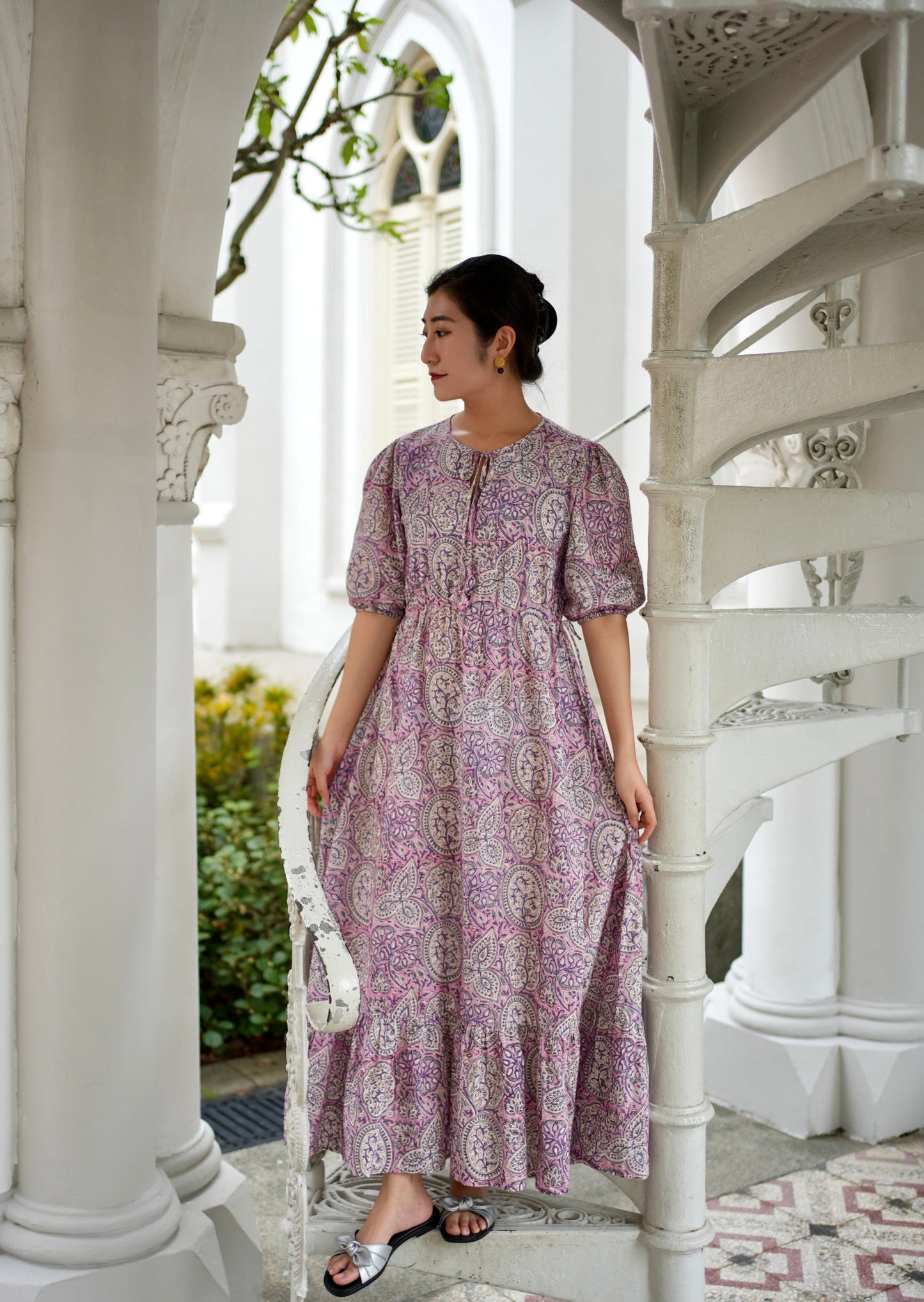 Lois Draw-string Maxi Dress - Pink Whisper