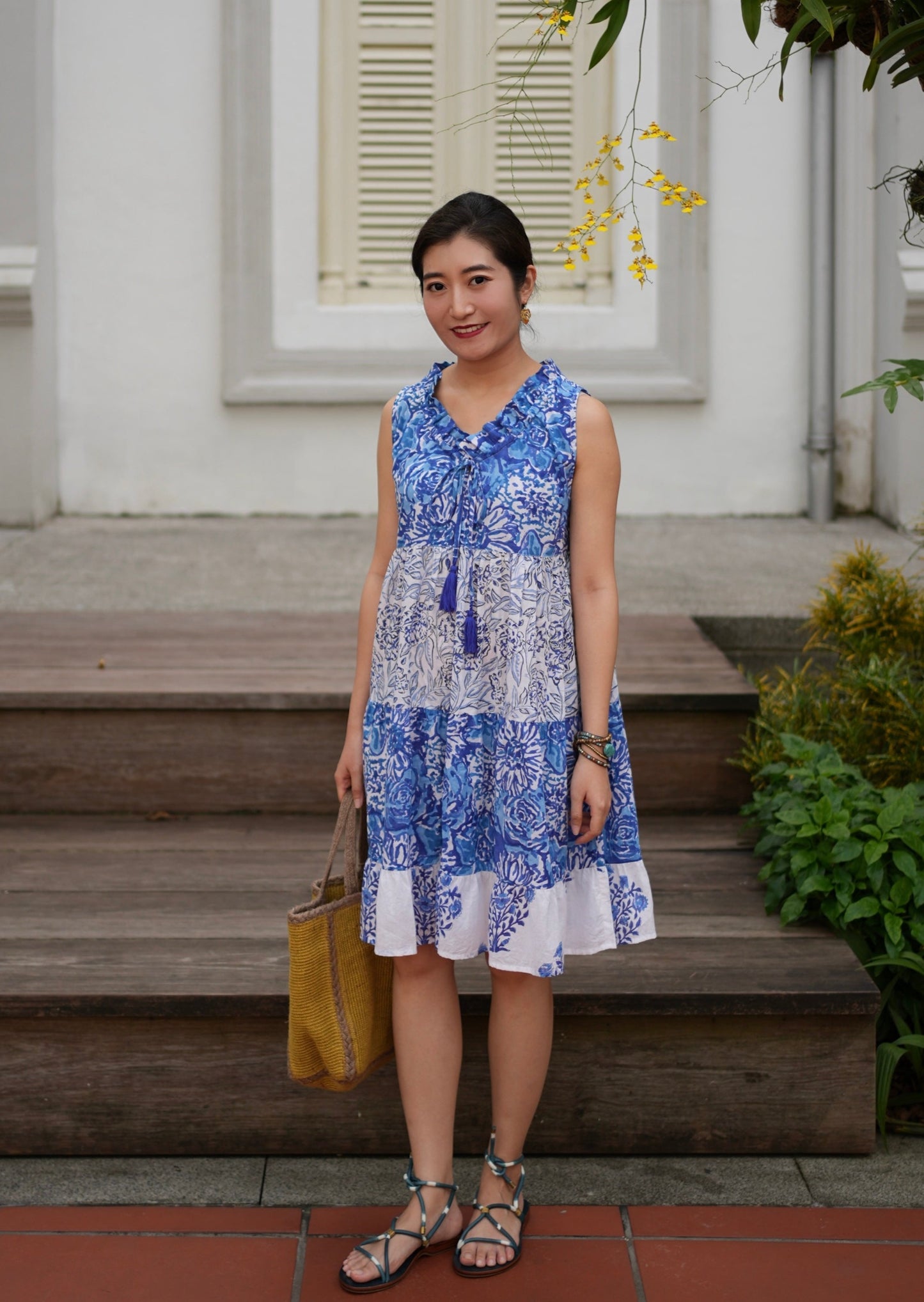 Marie Mix- Print Dress - Blue Bloom