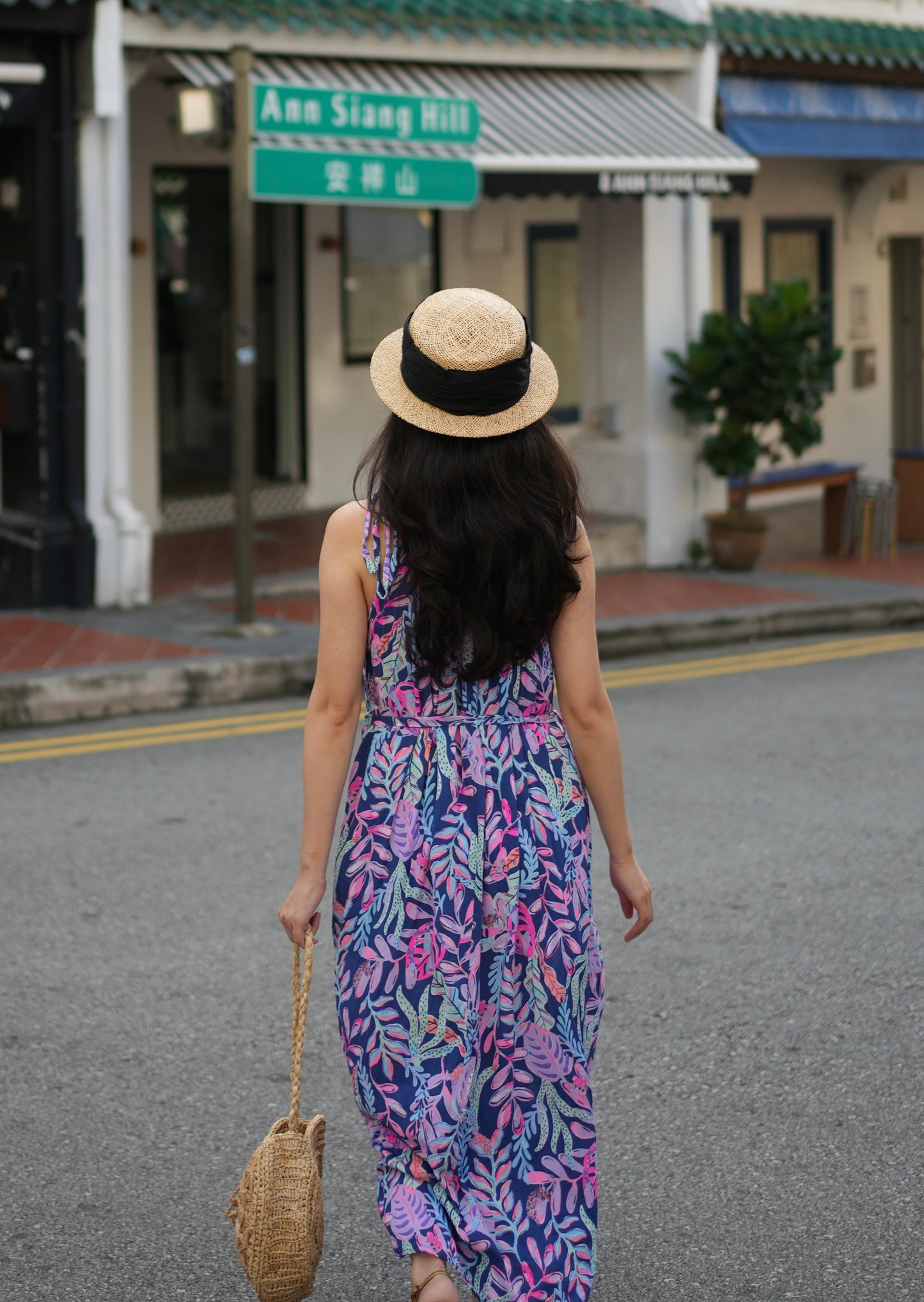Dalis Dress - Navy Coral