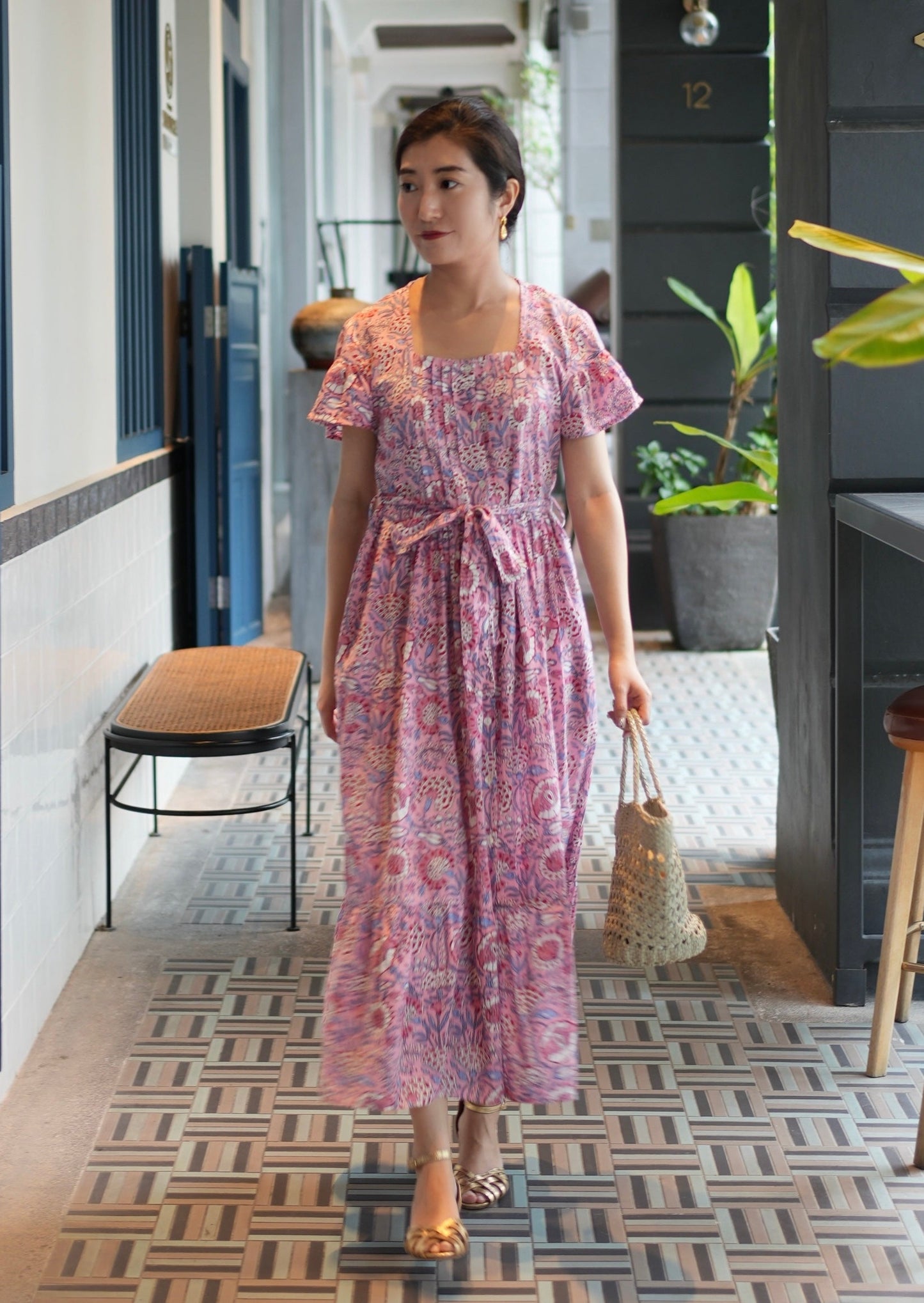 Amelia Pin Tuck Dress - Sweet Pink