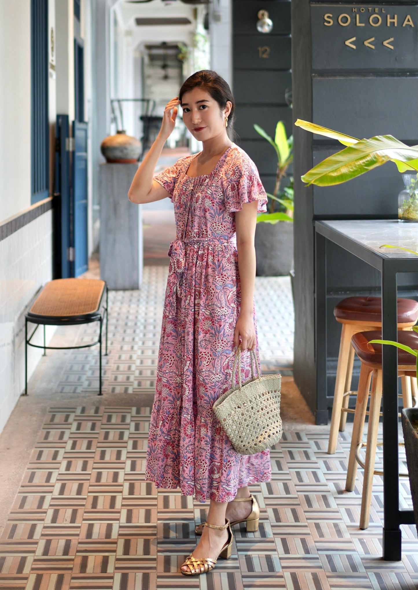 Amelia Pin Tuck Dress - Sweet Pink
