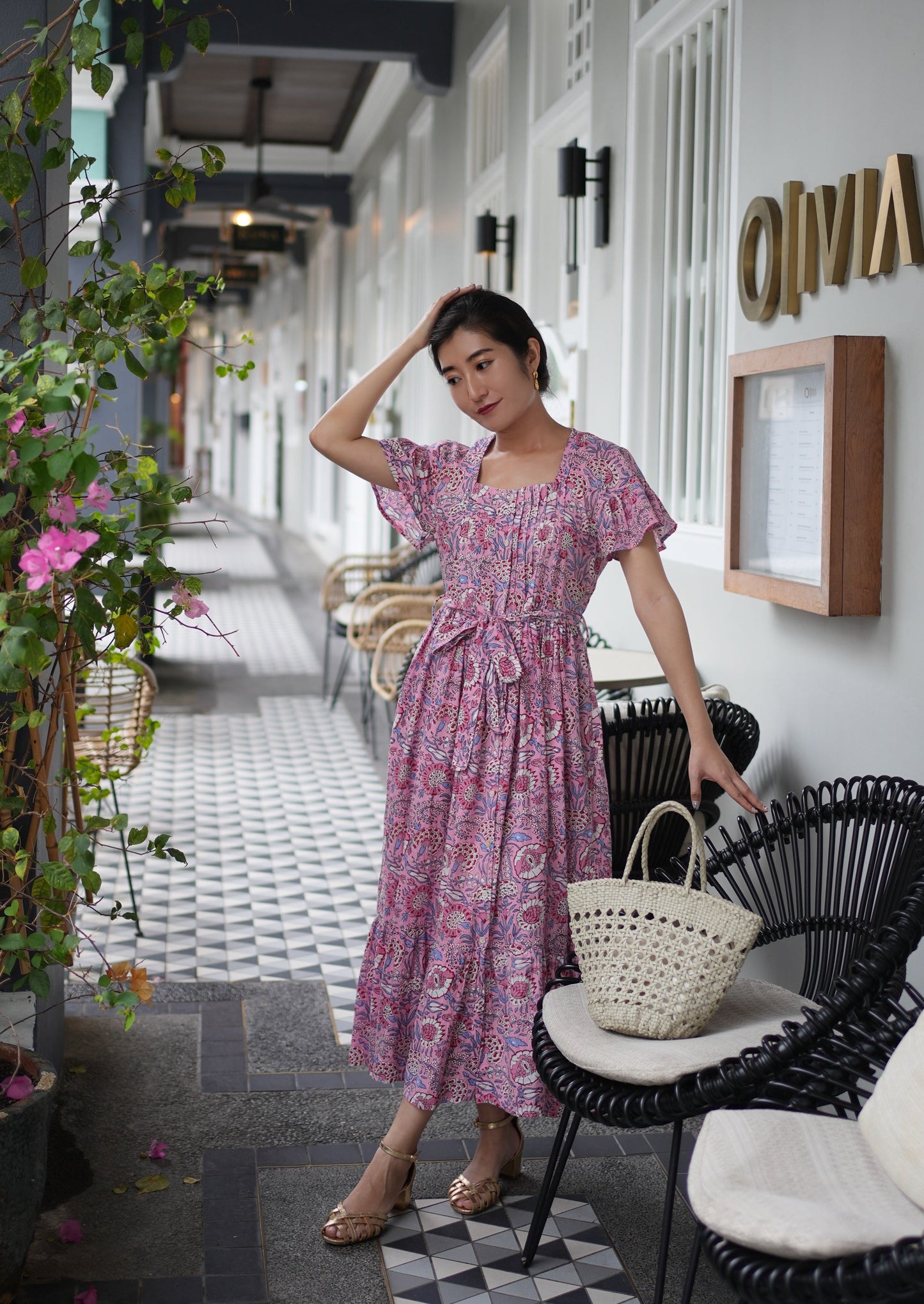 Amelia Pin Tuck Dress - Sweet Pink