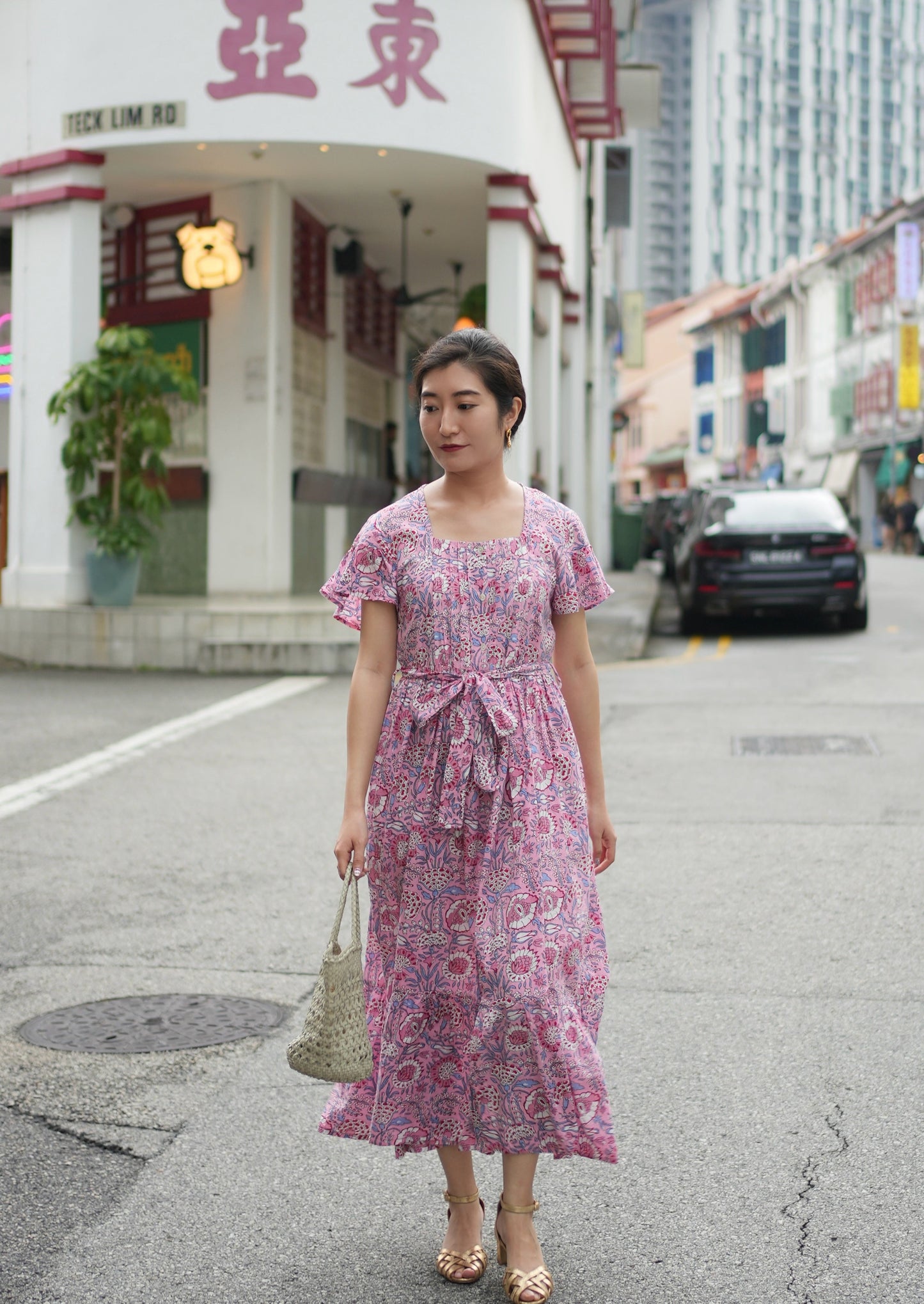 Amelia Pin Tuck Dress - Sweet Pink
