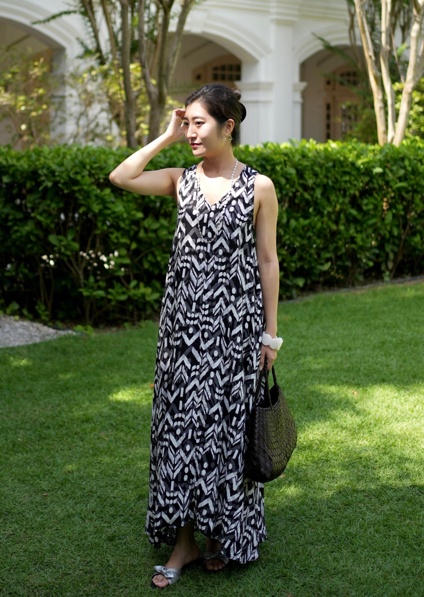 Anita V-neck Dress - Black Boho