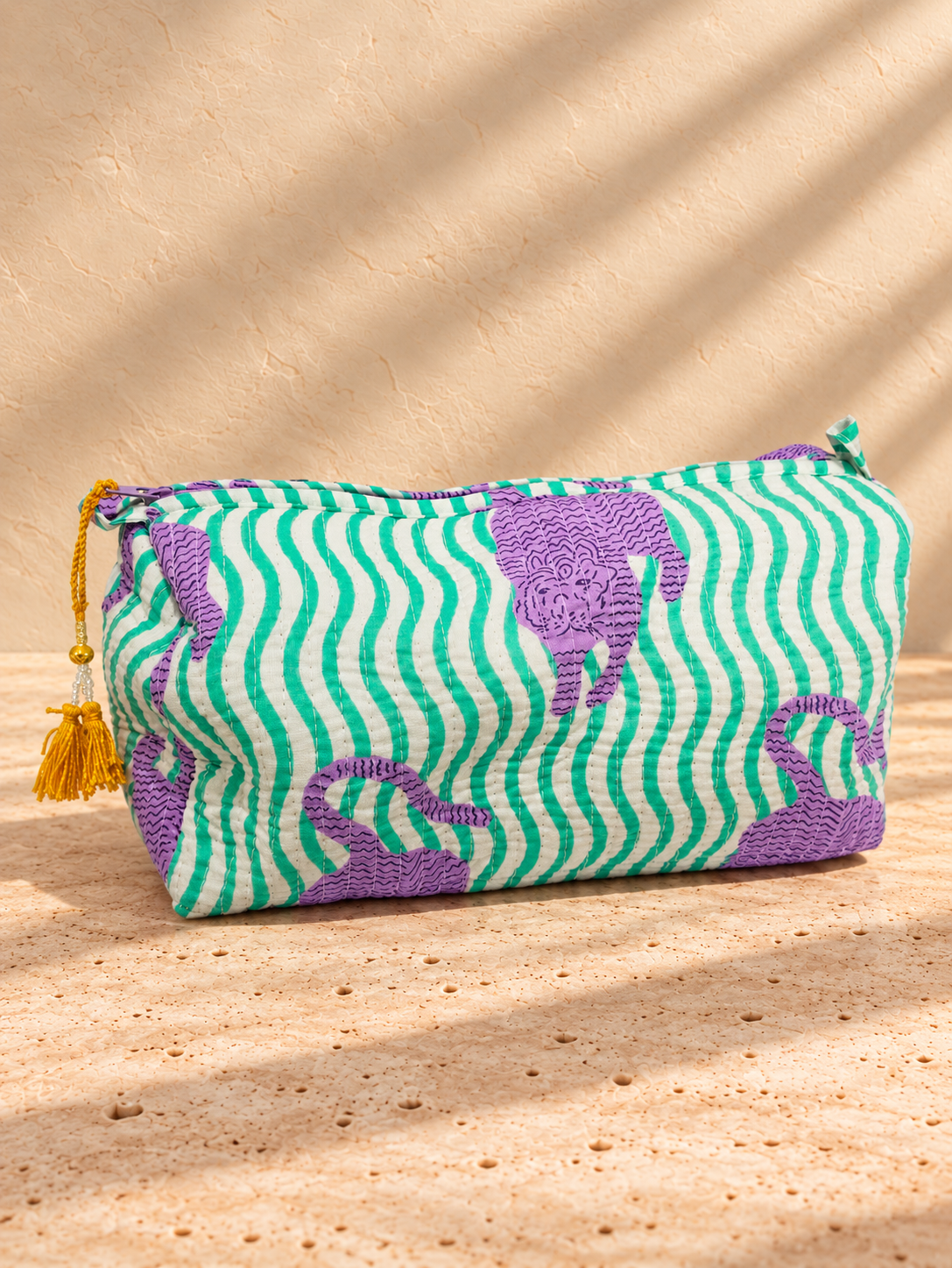 Handblock Pouch I Lilac Tiger