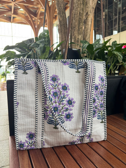 MID SIZE HANDBLOCK COTTON BAG