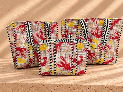 Handblock Tote Bag I Lobster