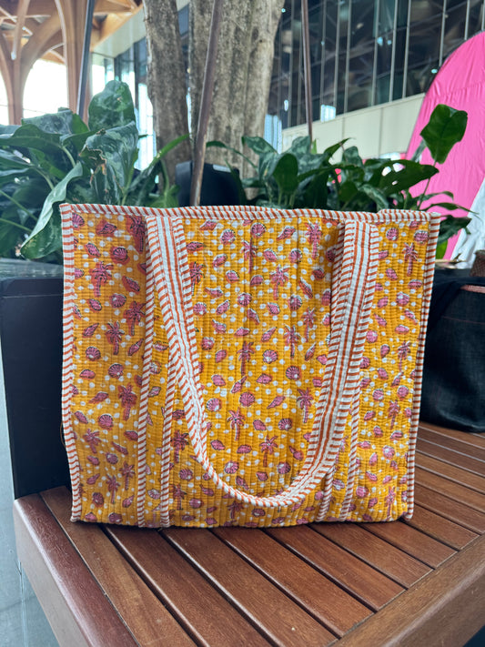 MID SIZE HANDBLOCK COTTON BAG