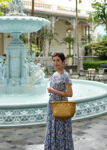 Amelia Pin Tuck Dress - Blue Garden