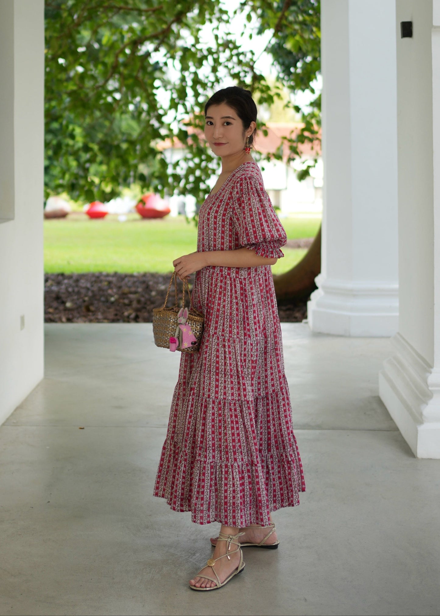 Elaine Dress - Garden Rouge