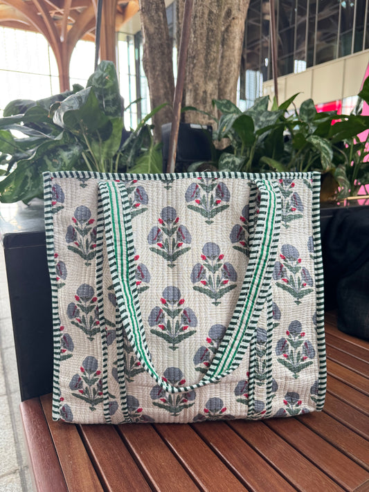 MID SIZE HANDBLOCK COTTON BAG