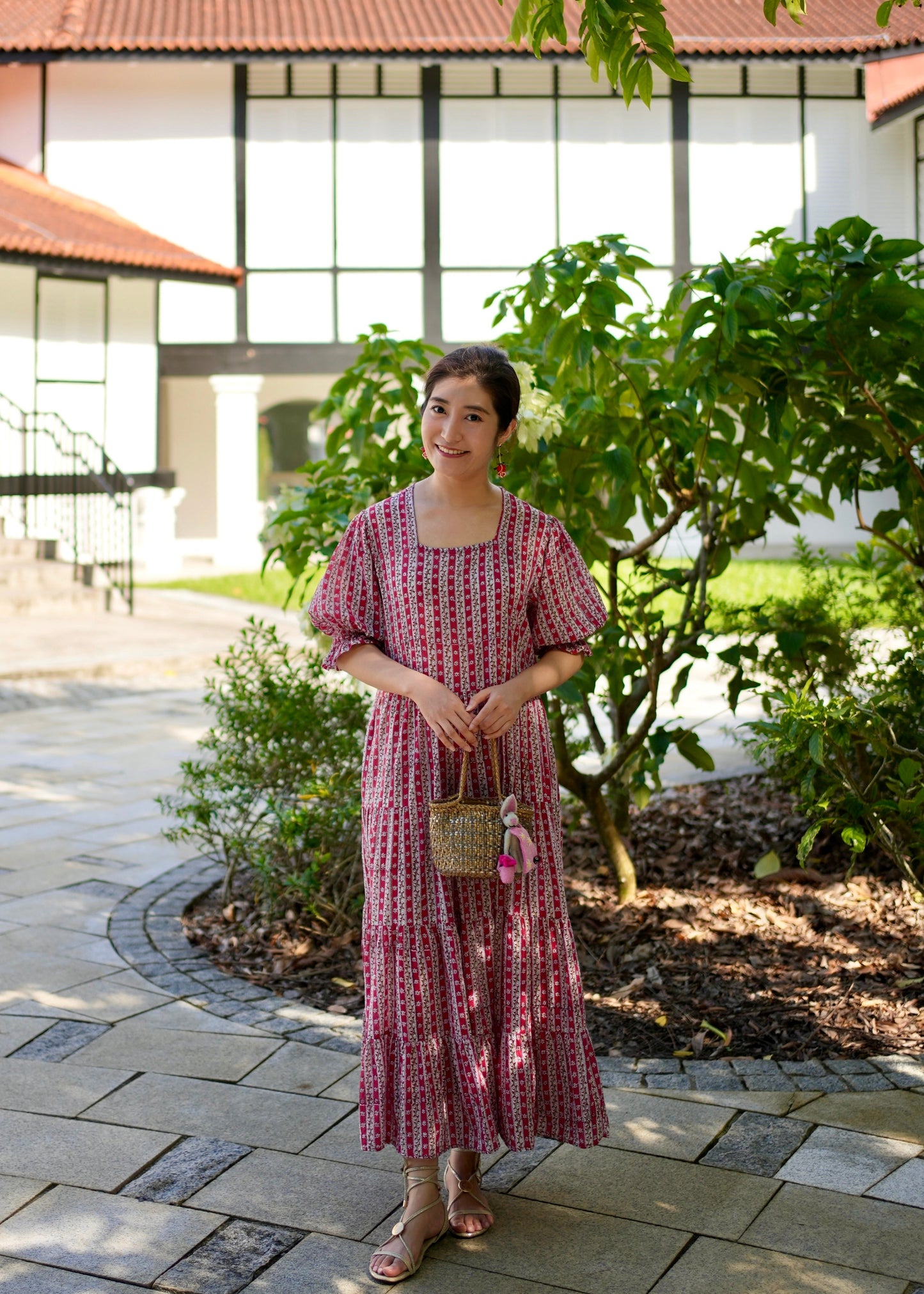 Elaine Dress - Garden Rouge