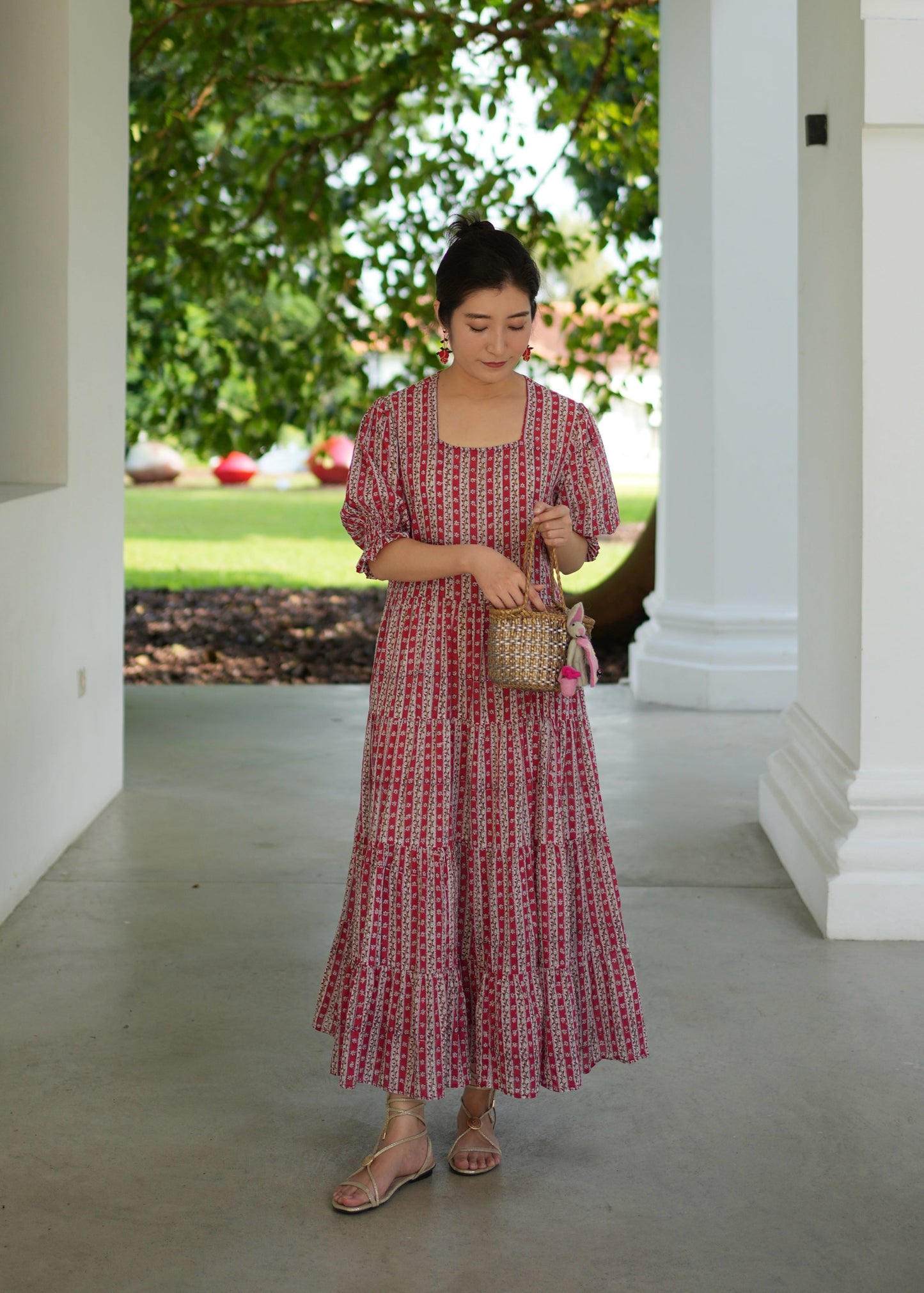 Elaine Dress - Garden Rouge