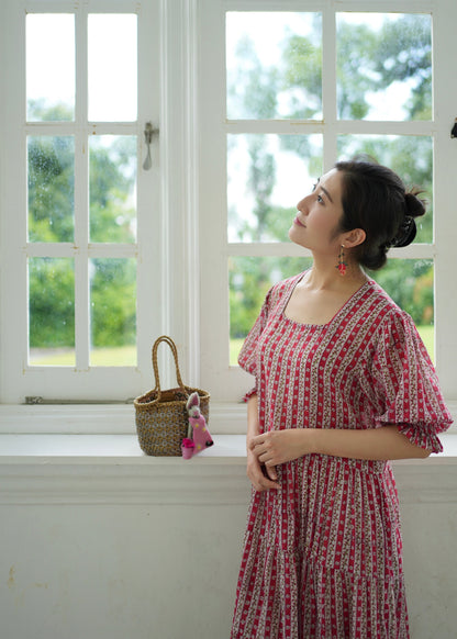 Elaine Dress - Garden Rouge