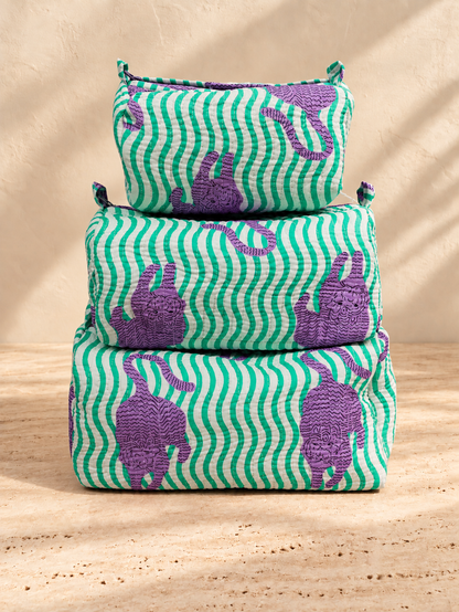 Handblock Pouch I Lilac Tiger