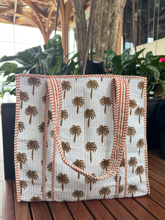 MID SIZE HANDBLOCK COTTON BAG