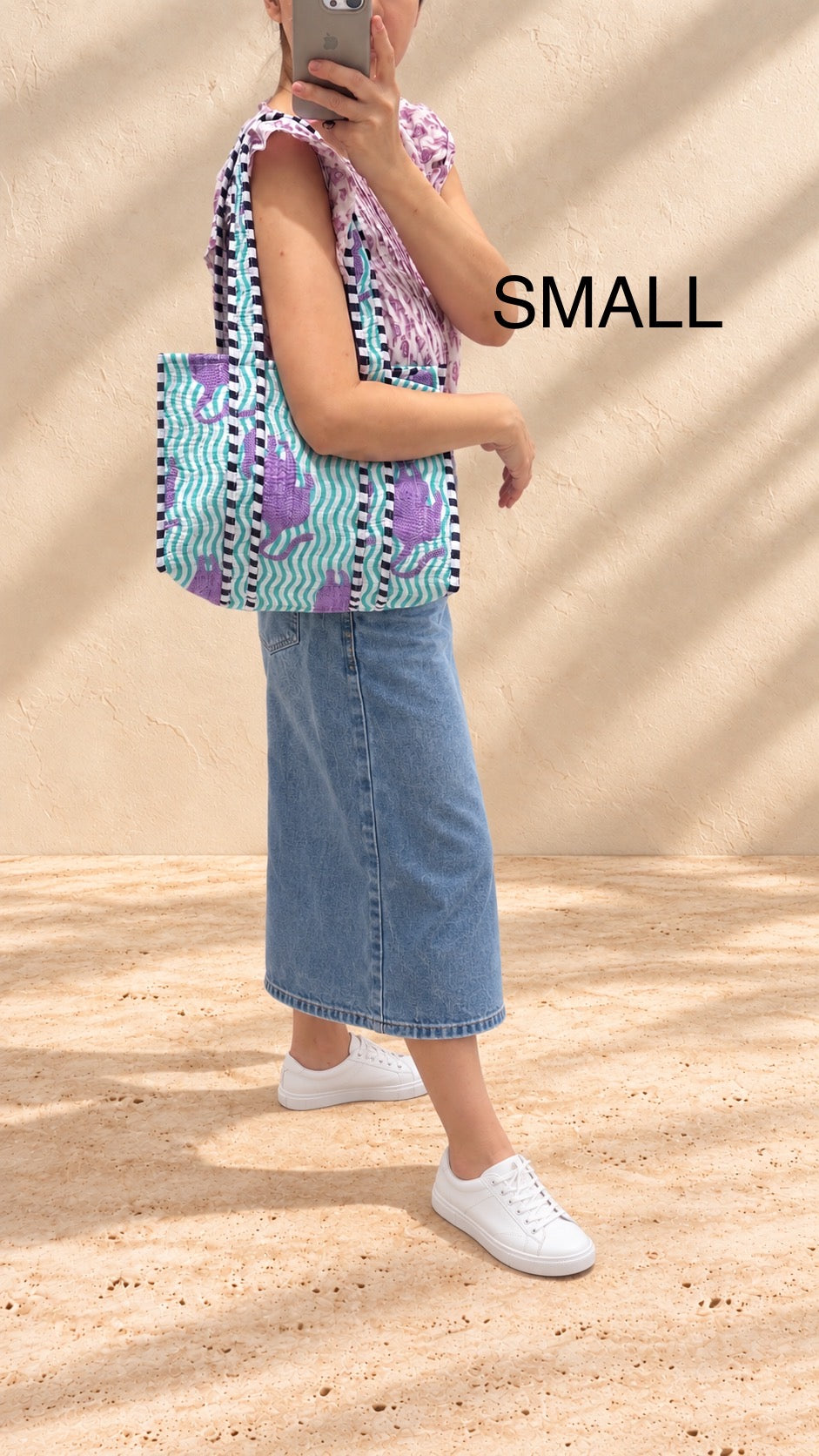Handblock Tote Bag I Mono Leopard