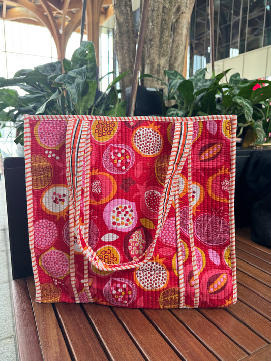 MID SIZE HANDBLOCK COTTON BAG