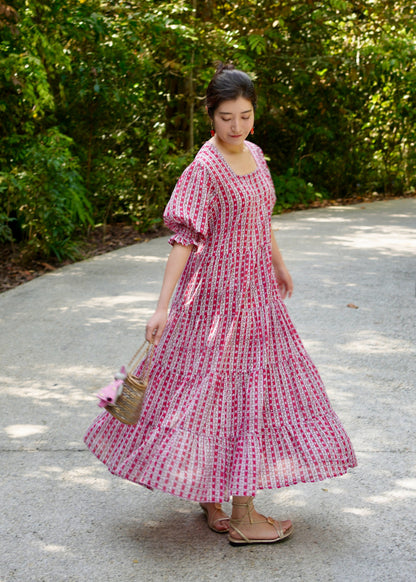 Elaine Dress - Garden Rouge