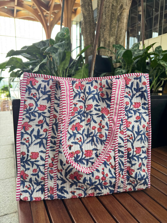 MID SIZE HANDBLOCK COTTON BAG