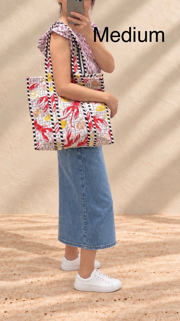 Handblock Tote Bag I Mono Leopard