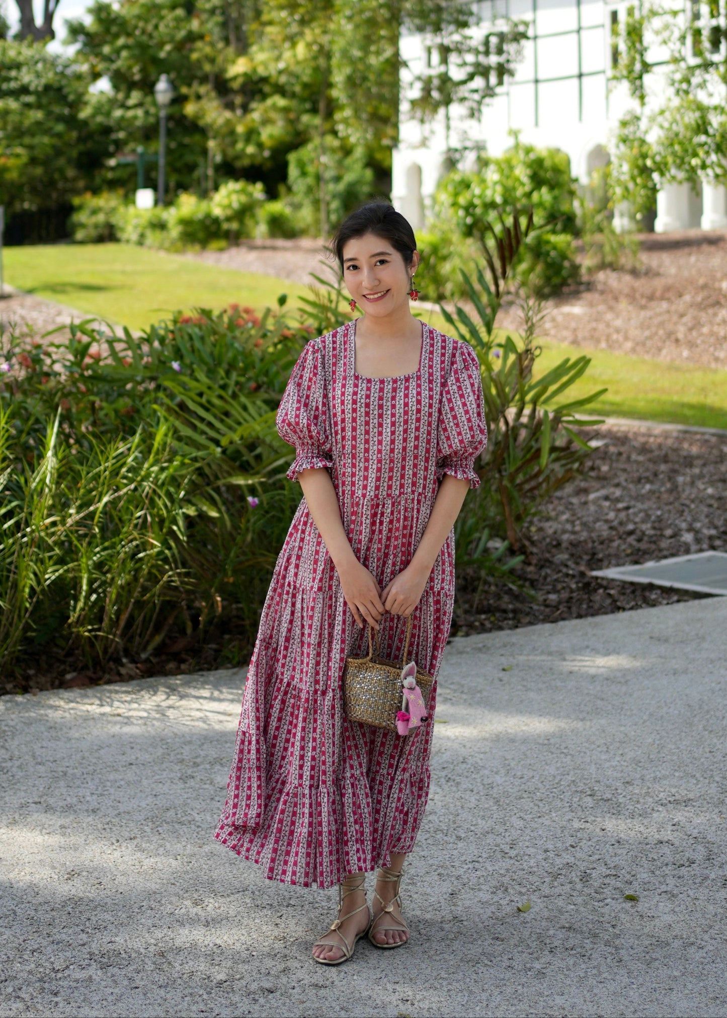 Elaine Dress - Garden Rouge