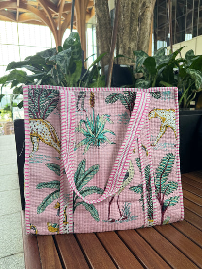 MID SIZE HANDBLOCK COTTON BAG