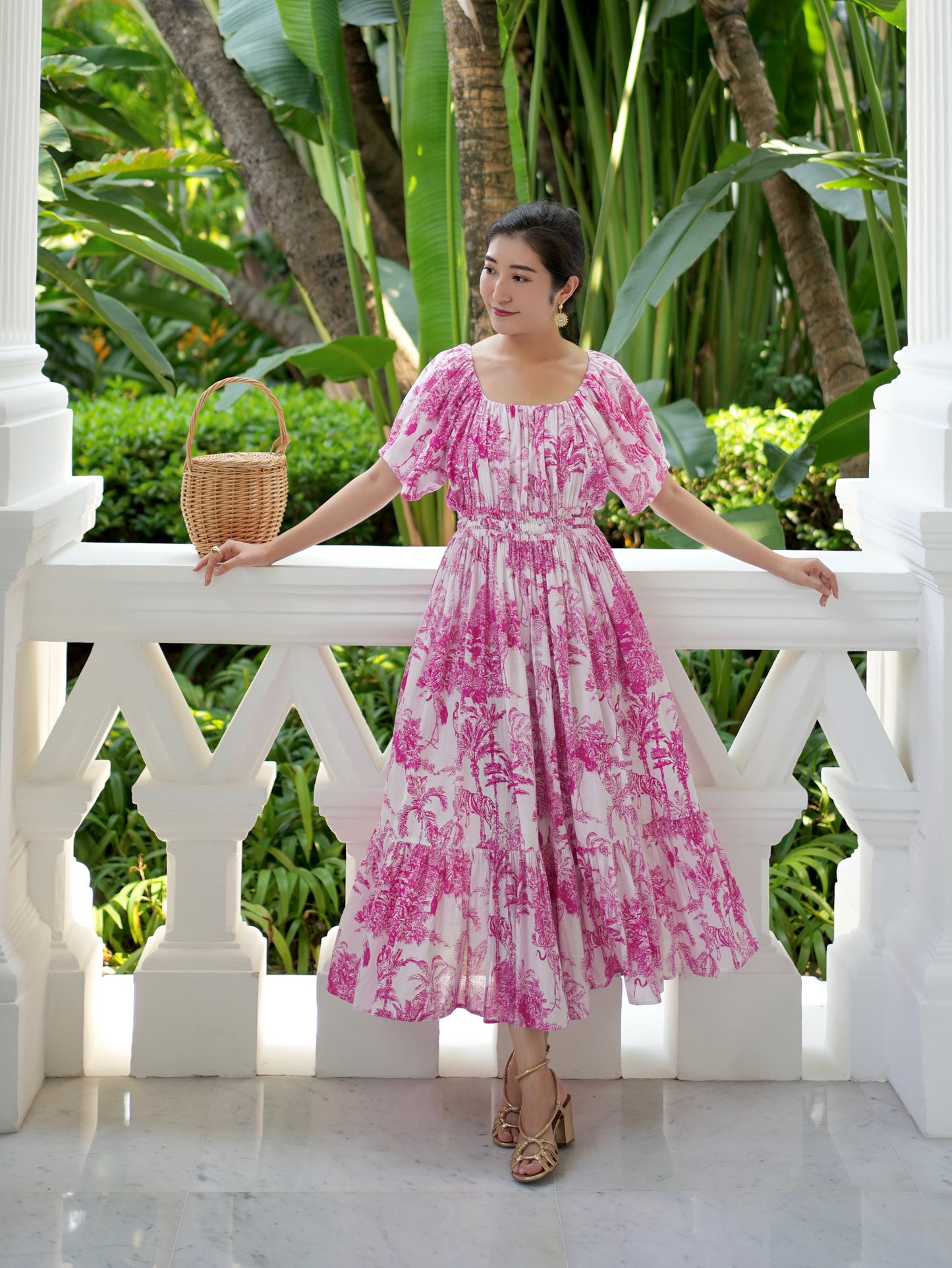 Willa Puff Sleeve Maxi Dress - Pink Romance