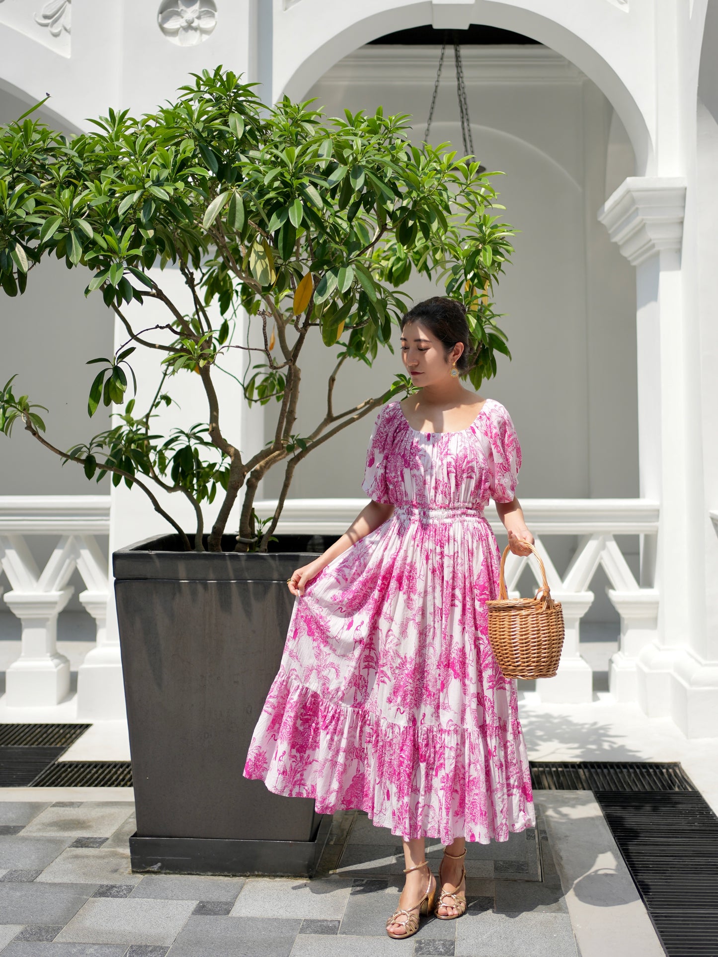 Willa Puff Sleeve Maxi Dress - Pink Romance