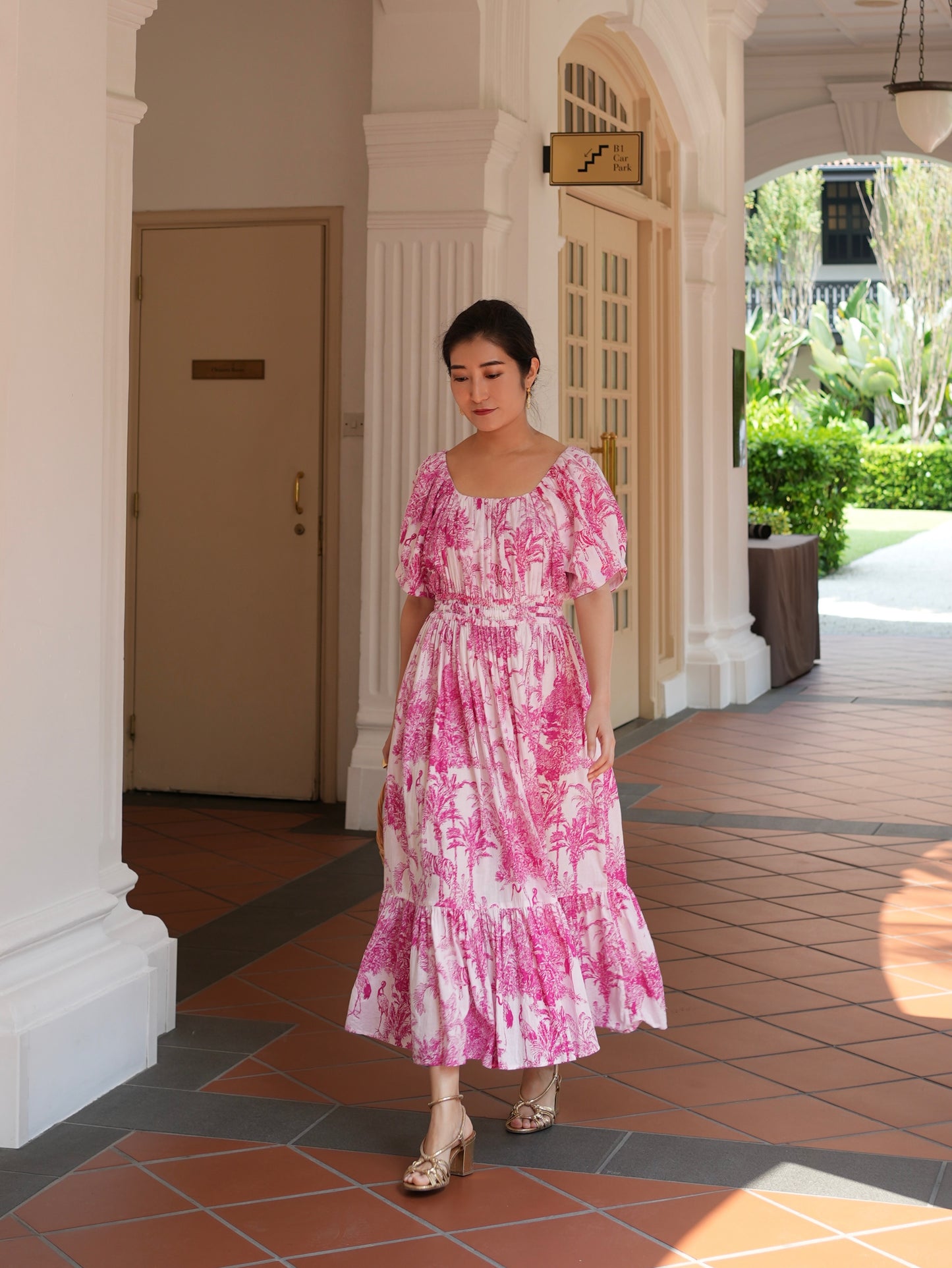 Willa Puff Sleeve Maxi Dress - Pink Romance