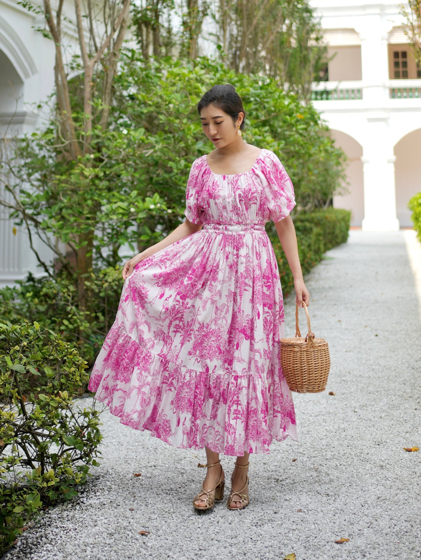 Willa Puff Sleeve Maxi Dress - Pink Romance