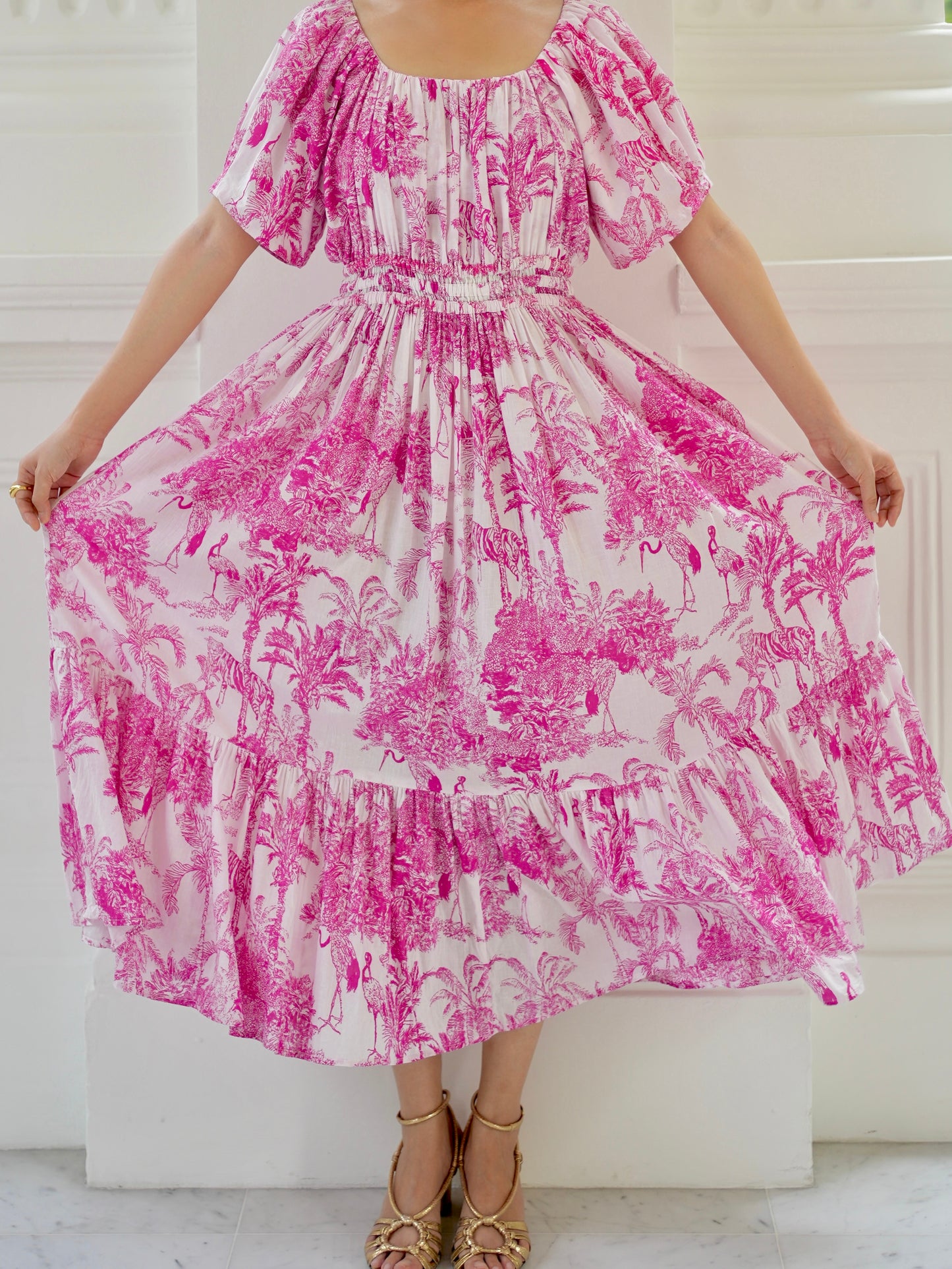 Willa Puff Sleeve Maxi Dress - Pink Romance