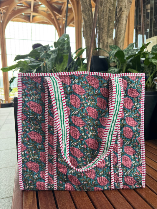 MID SIZE HANDBLOCK COTTON BAG
