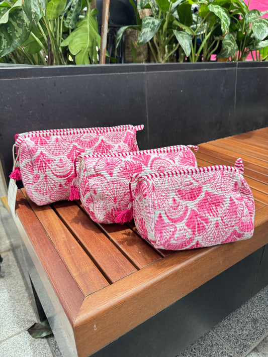HANDBLOCK COTTON POUCH - S. M. L