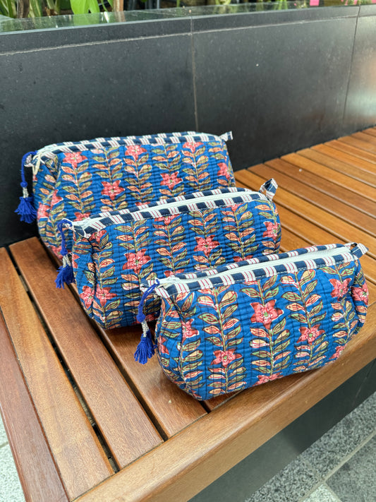 HANDBLOCK COTTON POUCH - S. M. L