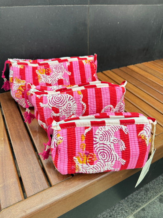 HANDBLOCK COTTON POUCH - S. M. L