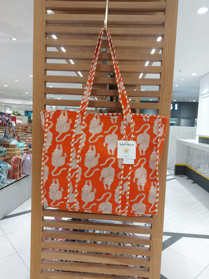 LARGE SIZE HANDBLOCK COTTON BAG