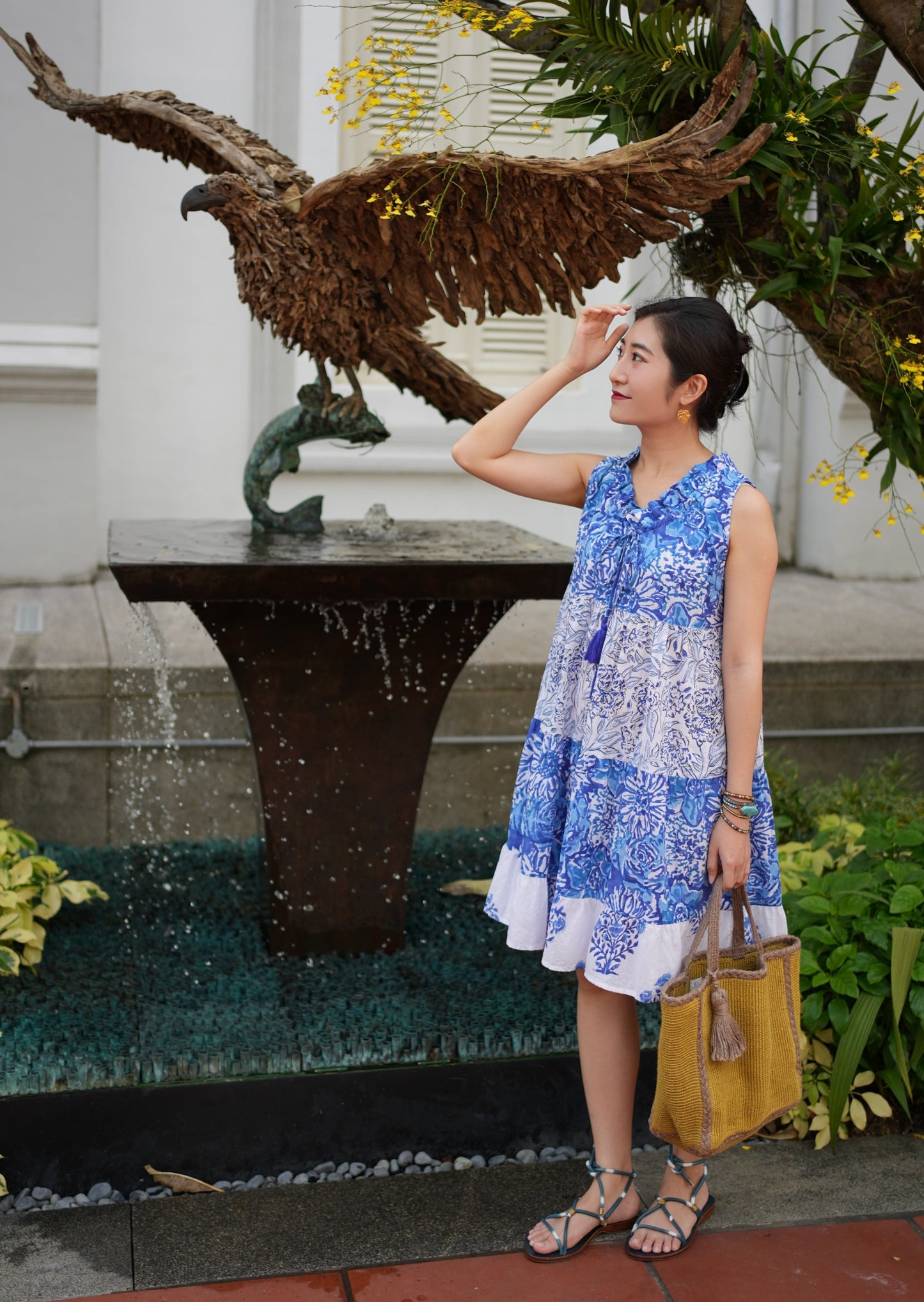 Marie Mix- Print Dress - Blue Bloom