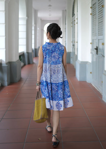 Marie Mix- Print Dress - Blue Bloom