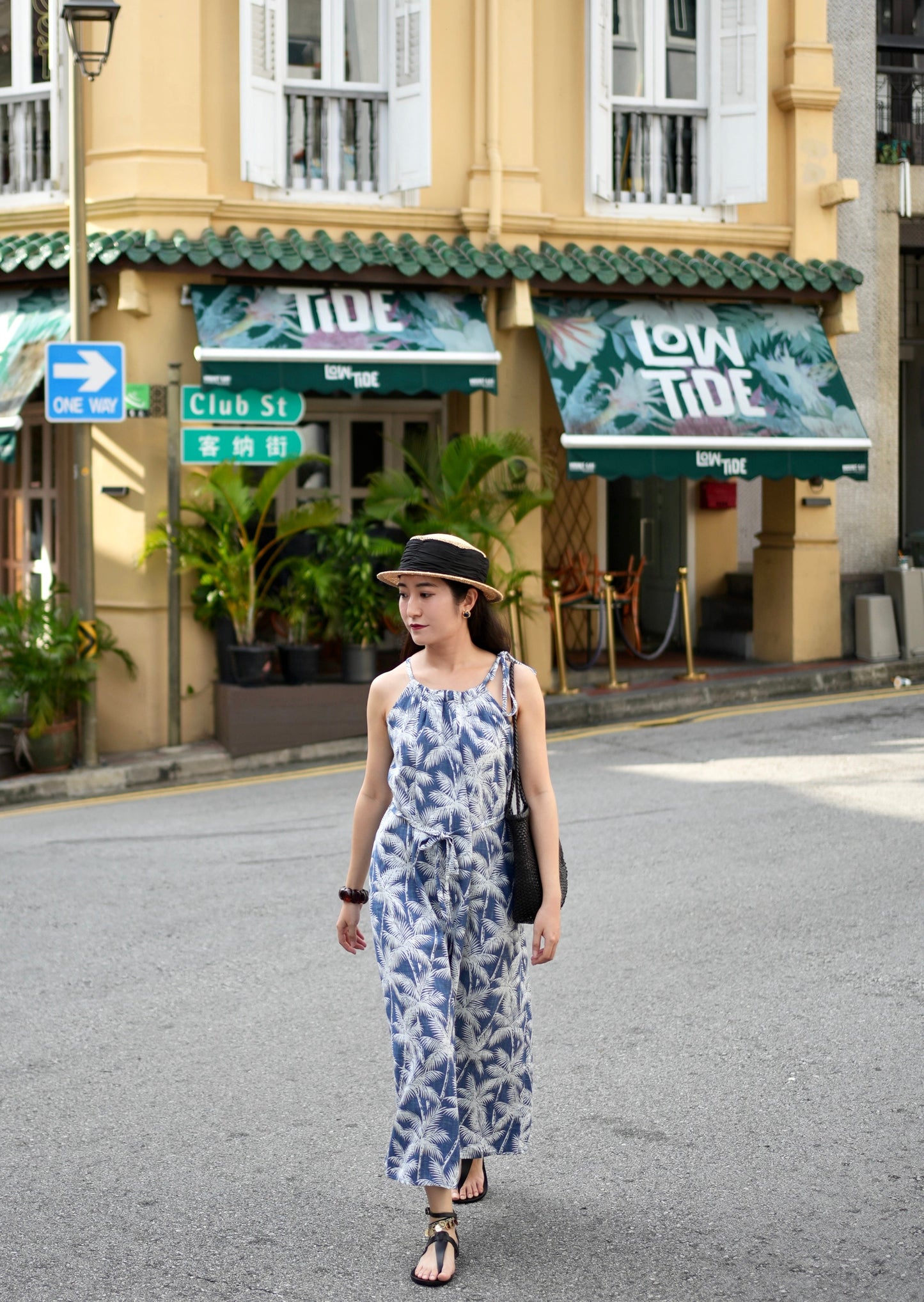 Dalis Dress - Denim Palm