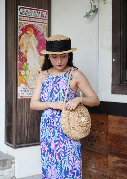 Dalis Dress - Navy Coral
