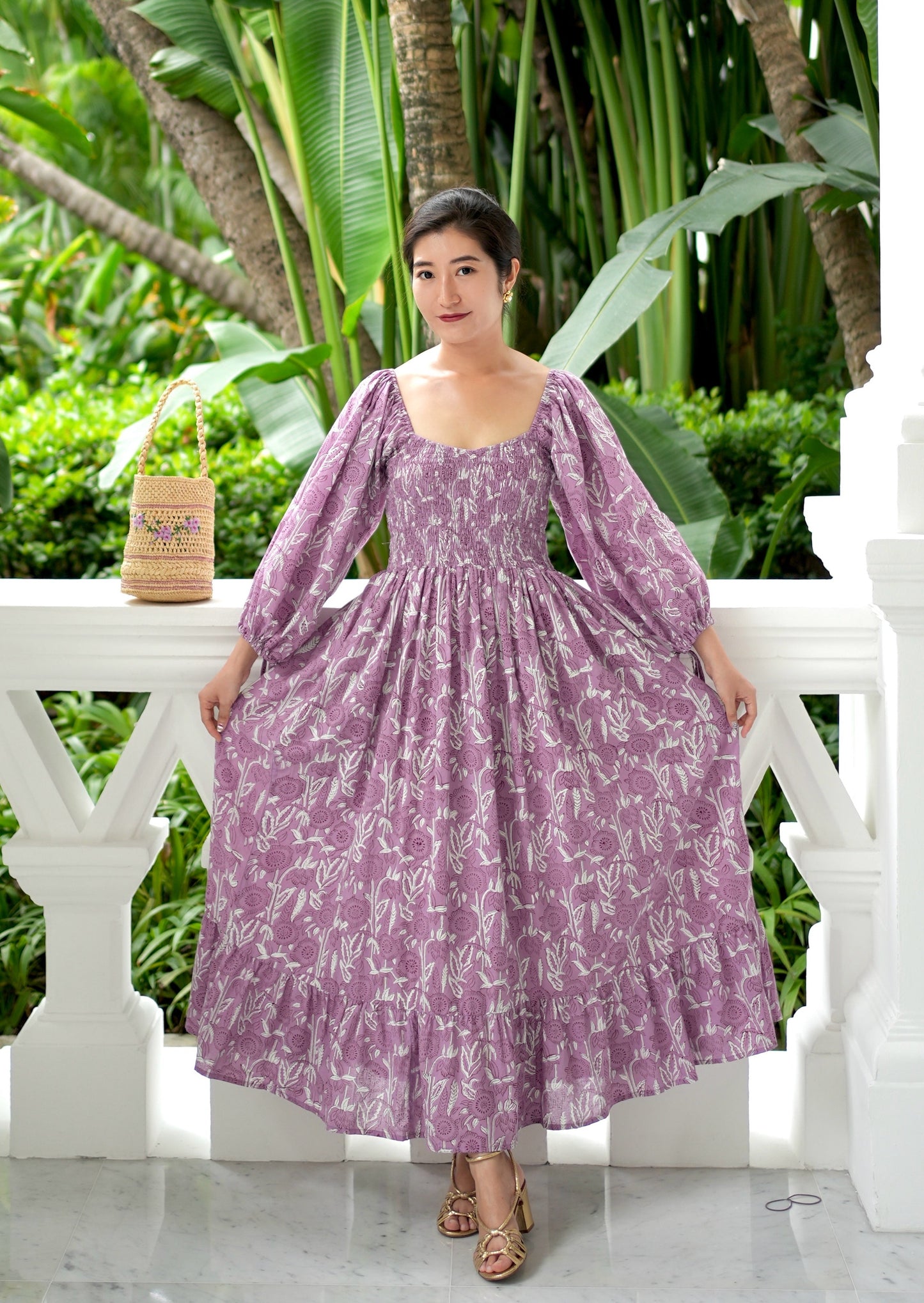 Renee Puff Sleeve - Lilac Floral